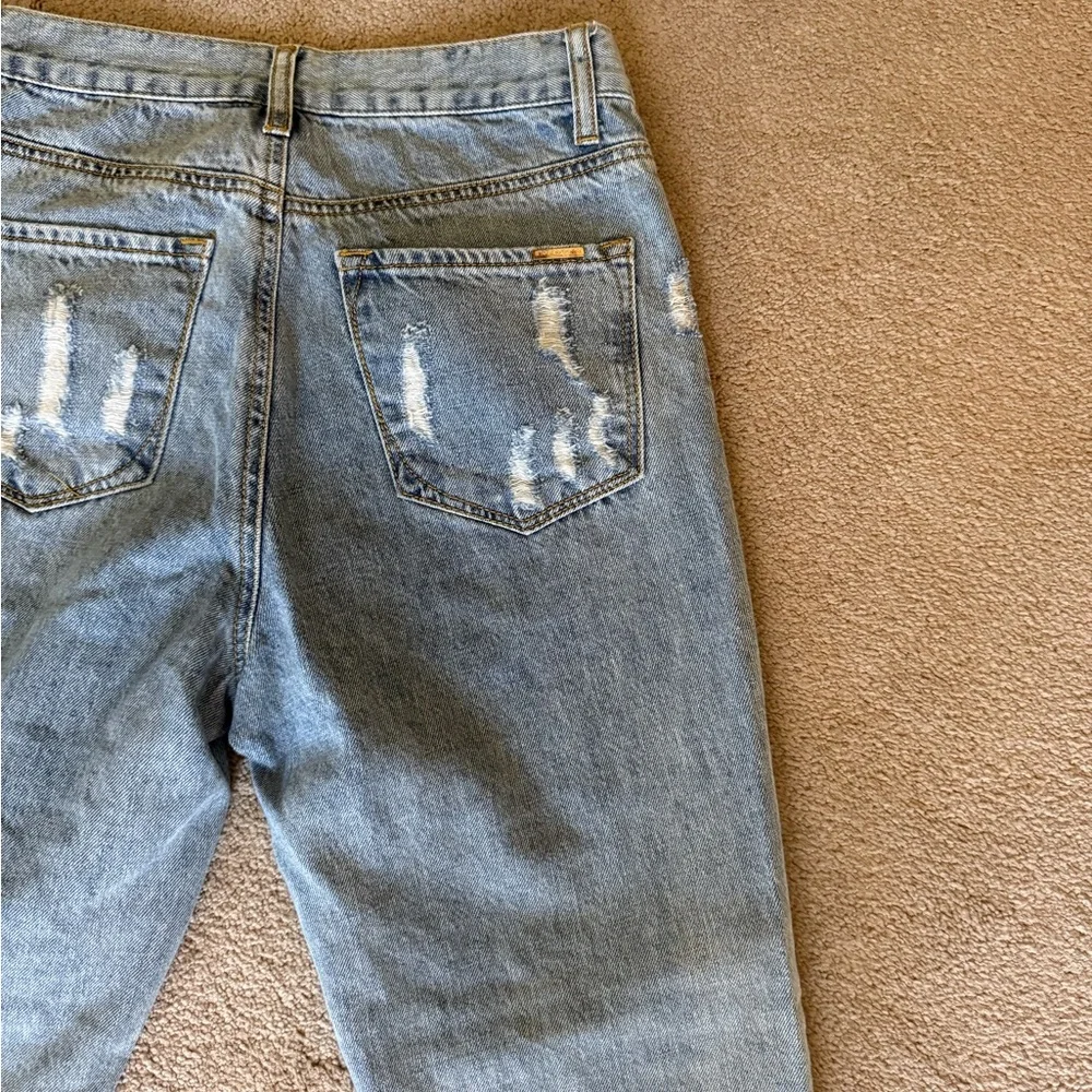High Rise Distressed Blue Jeans - Picture 9 of 12